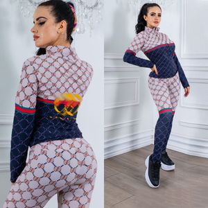 Designer Women's Afficiewar Fashion Zip Up Sweatshirt et Bottoms définissent un pantalon en deux pièces Ship gratuit
