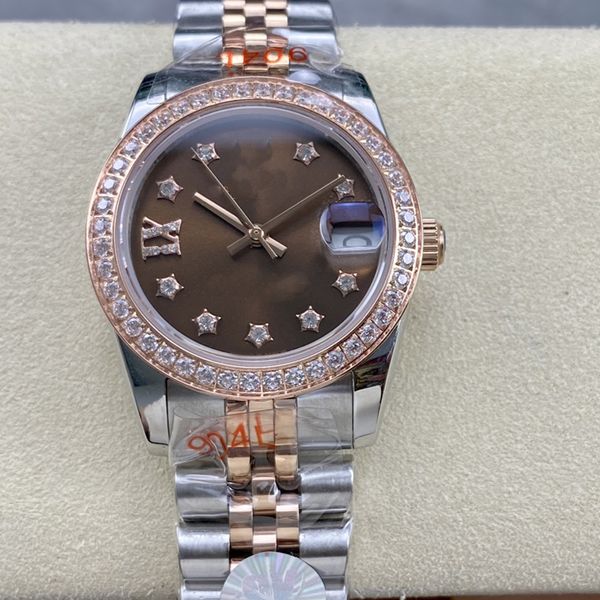 Movimiento automático de diseñador para mujer con reloj de diamantes Reloj de acero inoxidable 904L de 31 mm Reloj resistente al agua con zafiro súper brillante Montre de Luxe Reloj de regalo 007