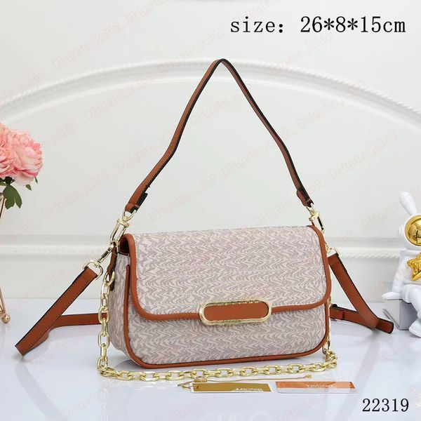 Bolso de diseñador para mujer Cadena de moda clásica Bolso bandolera de un hombro Cartera con estampado de letras de belleza rosa hermosa de alta calidad