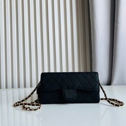 Designer Women's Bag small Crossbody Bag Ringer Chain sac fourre-tout en cuir véritable pour femmes Mode sac à main pour femmes de luxe léger taille 19 noir