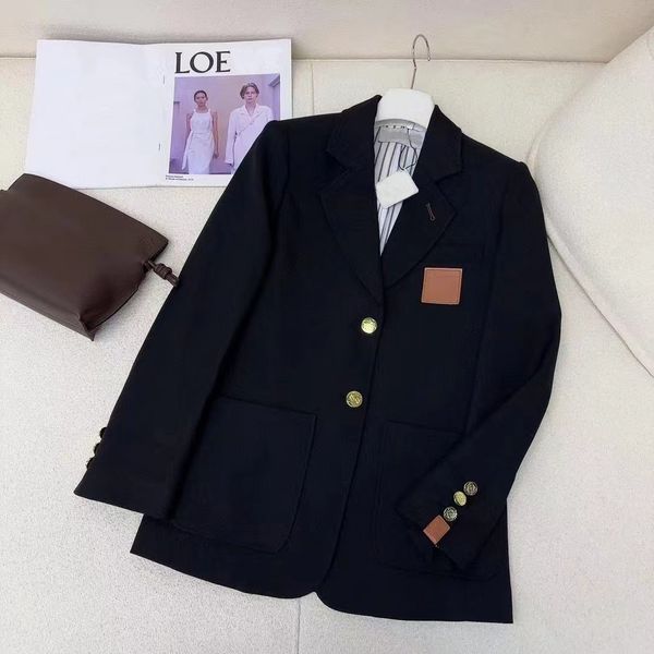 Blazers de diseñador para mujer, chaqueta, trajes, ropa, primavera y otoño, nuevo estilo corto negro, top lanzado