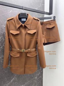 Designer damesblazers jasje past kleding vrouw P letters lente herfst nieuwe klassieke driehoek vrijgegeven set
