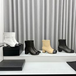 Bottes de créateur pour femmes, chaussures d'hiver, bottes à talons en cuir, mode femme, bottines de neige, boîte 35-40