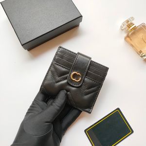 Titulaires de cartes de concepteur de femmes portefeuille derme mini portefeuille mode femme portefeuille designer couleur pure luxe noir mini sac porte-cartes sac à main avec boîte