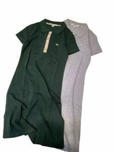 Designer Women's Casual Dr Classic Women's Summer Tristhed Dr Color Color Flip Collar Polo Battle Battle Brodemery Label Minimalist Mids Kirt X2MU #