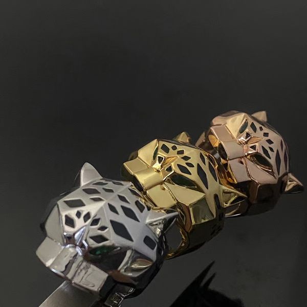 Designer Women's Classic Fashion Men's Unisex Leopard's Head's Head Rings Holiday Cadeaux disponibles avec ou sans boîte très bien