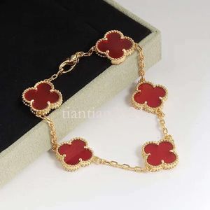 Bracelet classique trèfle à quatre feuilles pour femmes, en nacre, ruban de couleur Pure, diamant, deux de 19cm de Long, cadeau de vacances, 595