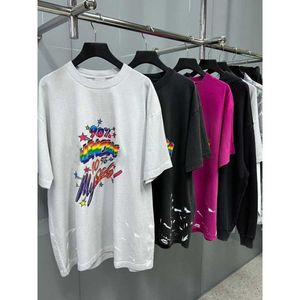 Ropa de diseñador para mujer 20% de descuento en la camiseta High Edition House Colorful 90 Printed Sleeve Loose T-shirt