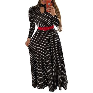 Designer Vêtements pour femmes Taille standard Fashiona Digital Imprimé grande robe swing pour robe à manches longues pour femmes robes maxi robes à manches longues pour femmes on63
