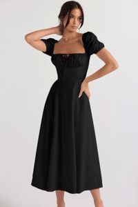 Designer dameskleding Zomer Elegant en modieus Luxe Sense Sling Zachte stijljurk Franse stijl maxi-jurk damesjurken zwarte cocktailjurkJGJG