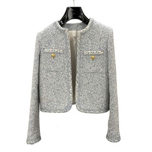 Designer damesjas Heren Dames Originele kwaliteit Dames Vintage Tweed Blazer Jas Dames Milan Runway Lange mouwen Tops Kledingpak A110