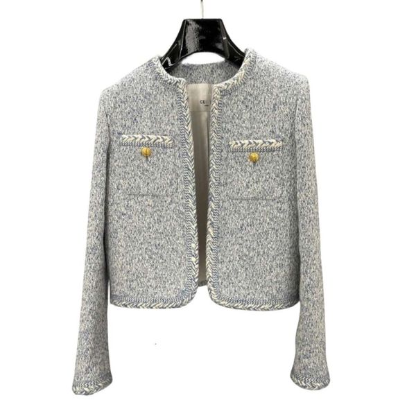 Diseñador Abrigo para mujer Hombres Mujeres Calidad original Mujeres Vintage Tweed Blazer Chaqueta Abrigo Mujer Milan Runway Manga larga Tops Ropa Traje A110