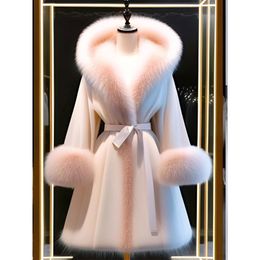 Manteau femme design manteau laine femme Parka manteau hiver robe princesse élégant noble luxe col vison