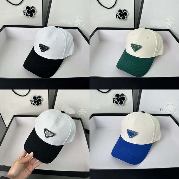 Designer Women's Cotton Ball Cap avec lettre P - Streetwear, couleurs contrastées, design géométrique