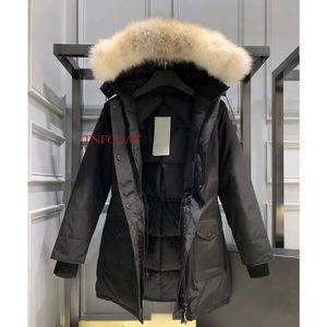 Designer Women S Down Jacket Canadian Mode Brand Goose Long Coat Pocket Burar Thermal Top Vrouwelijke herfst en winter grote jasstop