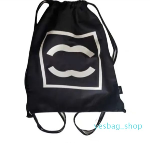 Diseñador de moda para mujer, lienzo blanco y negro, mochila con logotipo impreso, bolso de compras de gran capacidad, bolso de hombro único, bolso ambiental portátil para playa