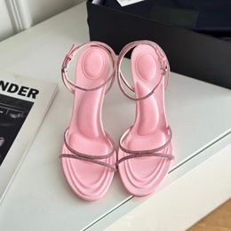 Sandales à talons hauts pour femmes de créateurs sandales à lanières croisées chaussures à talons hauts chaussures de dîner boîte de ceinture de bord de mer d'été