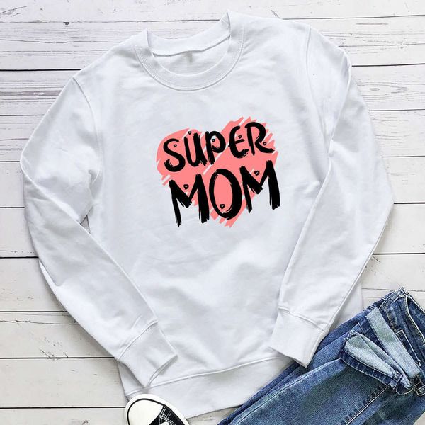 Designer à sweats à capuche pour femmes Sweats Sweats Hot Mothers Mothers Super Mom Letter Love Imprimé Round Cou Long Sweat à capuche à manches longues
