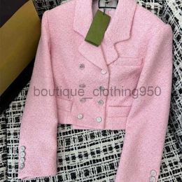 Designer Women's Jackets Coats 24 primavera NUEVO Producto Nanyou Simple Short Double Saded Collar de color rosa claro