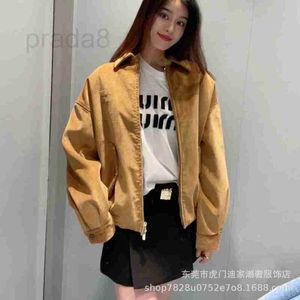 Designer damesjassen Miao Family 24 nieuwe herfst en winter corduroy revers letter geborduurd jasje Shenzhen Nanyou Wear Penny Edition QVWB