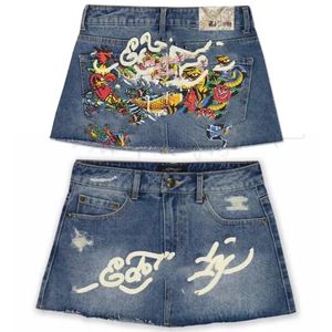 Designer Dames jeans bloemen alfabet print Harajuku vintage gotische brede been los rechte jeans anti-slip y2k denim rok