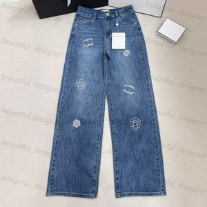 Designer dames jeans high -end dames 24 nieuwe kleine klassieke hoge taille dubbele geborduurde pittige meisje jeans voor veelzijdige mode voor dames