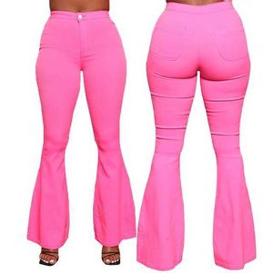 Designer Dames Jeans Vrouwen Grote Flare Jeans Mode Sexy Push Up Hoge Taille Zwart Bell Bottom Paarse Jeans Vrouw vintage Stretch Skinny Bellbottoms BroeklFY0X