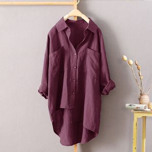 Designer Women's New Casual Style Solid Color Shirt Printemps et Automne Nouveau Produit Cardigan Femme Double Poche Manches Longues Temperament Top Chemise Femme