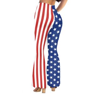 Designer damesbroeken capris zomerprook dames onafhankelijkheidsdag wijd uitlopende broek gestreepte digitale gedrukte casual leggings