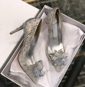 Diseñador de tacones de diamantes de imitación de diamantes de diablo con agua Clasificación clásica Lectins Damas de boda de la novia Silver Gold Black Red Crystal con caja con caja