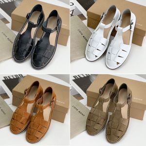 Designer Damessandalen Luxe Mode Handgemaakte Romeinse Schoenen Zwart Wit Bruin Grijs Legergroen Steve Klassiek Retro Geweven Stiksel Wikkelteen Casual Sneakers 35-40