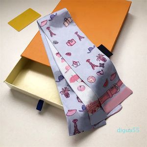 Foulard de styliste pour femmes, copie de lettre de mode, sac à main, cravate, paquet de cheveux, paquet de matériel en soie