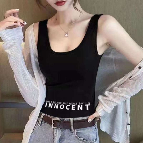 Diseñador El sexy camiseta de verano de la camiseta de la camiseta del verano de la camiseta de verano para mujeres con tapa blanca de nicho con camisa de fondo de la parte inferior de la parte inferior Tops2v76