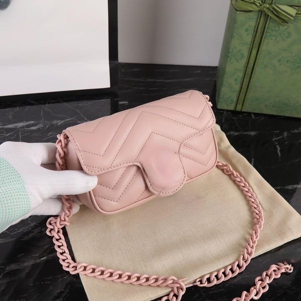 Bolso de hombro de diseñador para mujer Mini bolso con cadena a cuadros de diamantes Bolso bandolera de cuero de lujo con doble letra Fanny pack recomendado por la red estrellas rojas