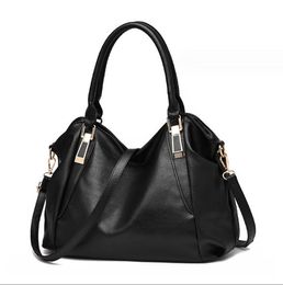 Bolso de cuero suave de diseñador para mujer, bolso cruzado de gran capacidad a la moda, bolso de mano clásico, bolso de compras negro, billetera