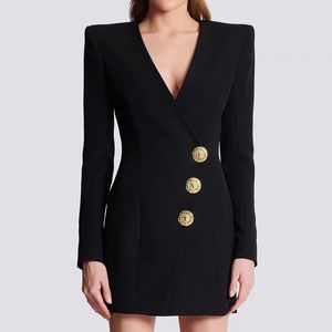 Costumes de styliste pour femmes, robe blazer Tide, marque de luxe légère, tempérament britannique, ceinture de taille, Slim, veste longue, automne