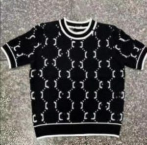 Designer dames trui merk gebreide tees g letter patroon printen dames t -shirt pullover korte mouw sweatshirt