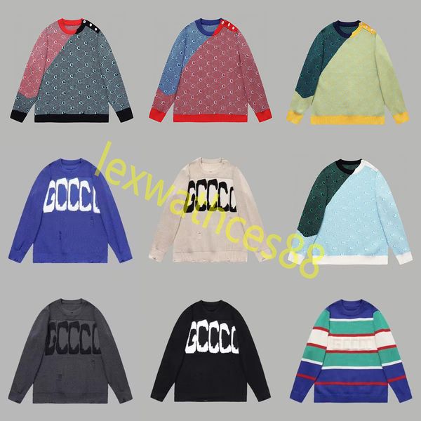 Suéter de diseñador para mujer, ropa de punto de manga larga, Jersey informal de punto con letras, sudadera sin cuello