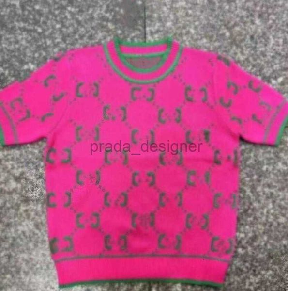 Pull en tricot rose pour femmes, motif de lettres, imprimé décontracté, t-shirt à manches courtes, sweat-shirt, I-K8963