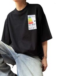 Camiseta para mujer de diseñador 23ss Edición alta B Etiqueta de refrigerador para el hogar Camiseta con cuello redondo para hombres y mujeres Pareja Primavera Verano Moda Manga corta G1B3
