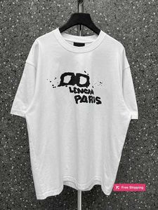 Designer dames T-shirt Hoge versie B familie ss voor en achter bb graffiti letterprint korte mouwen Parijs heren en dames losvallend T-shirt trendy merk IPST