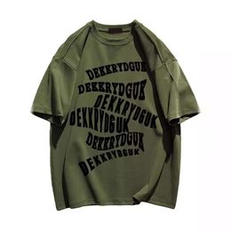 T-shirt de créateur pour femmes Summer Hiphop High Street Creative Letter Imprimé en coton pur à manches courtes t-shirts Femmes lâches et personnalisés de style rond