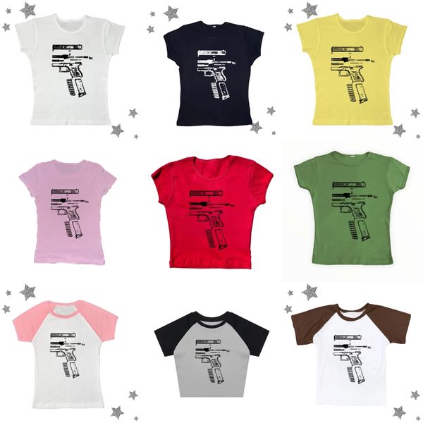 T-shirts pour femmes de créateurs Y2K Chemise Graphique Harajuku Hip Hop Lâche Rétro Caractère Imprimé Top Grunge Goth Street Tee Punk Vêtements