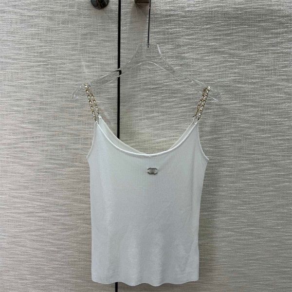Designer Women's Tank Top Summer Summer Chain Camisole Sexy Party Tops Classic Simple Slim White Top Lettre Appliques