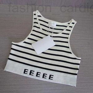 Designer Dames Tanks Mode Crop Top Klassiek Sexy Navel Tops Sport Tee Luxe Trendy Design Dames Zomer Gebreid Strepen Katoenen Vest Meisjes Ruglooze Hemdjes