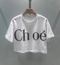 Designer Top pour femmes en coton lettre imprimée t-shirt à manches courtes ajustée