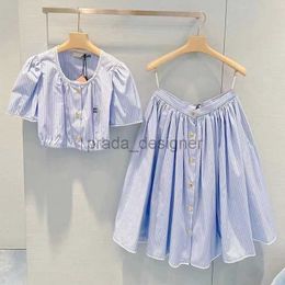Designer pour femmes en deux pièces ensemble Nouvelle jupe douce en deux pièces Instagram Super immortelle Forest Girl Fresh Short Shirt Bubble Mancheve Immortal Girl Jirt