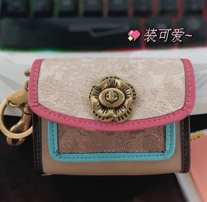 Portefeuilles pour femmes Designer Purse Luxury Camellia Mini Metal Flower Change Coin Key Card Bag