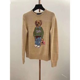 Diseñador Mujer Invierno Polo Laurens Oso Suéter Dibujos animados Jersey Casual Moda Punto Sudadera con capucha 2024 Nuevas mangas largas Bordadas Cuello redondo Camisas QV9G