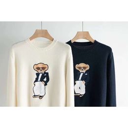 Designer Women's Winter RL Polo Ralp Laurens Bear Sweater Cartoon Pull Casual Fashion Knit Sweat à capuche 2024 Nouvelles manches longues brodées Chemises à col ras du cou 5GJU